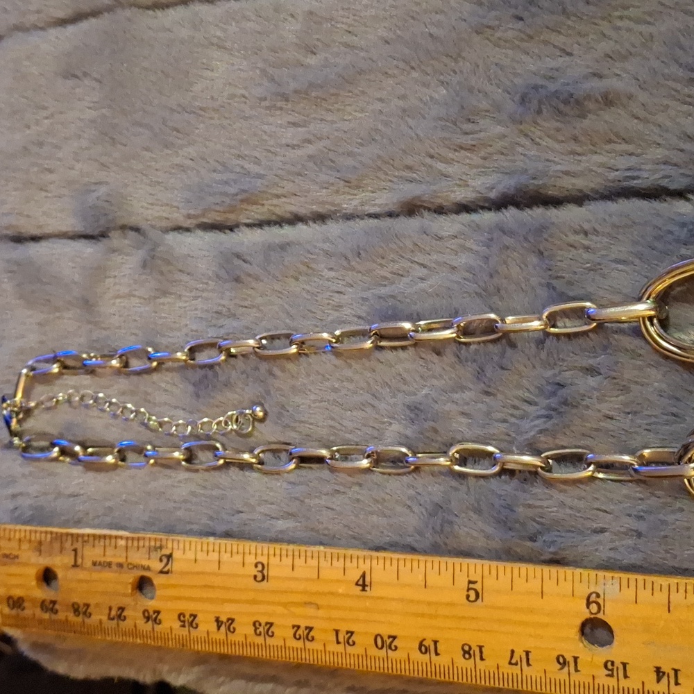 Silver Multiring Statement Necklace Inc. Brand Euc - image 8